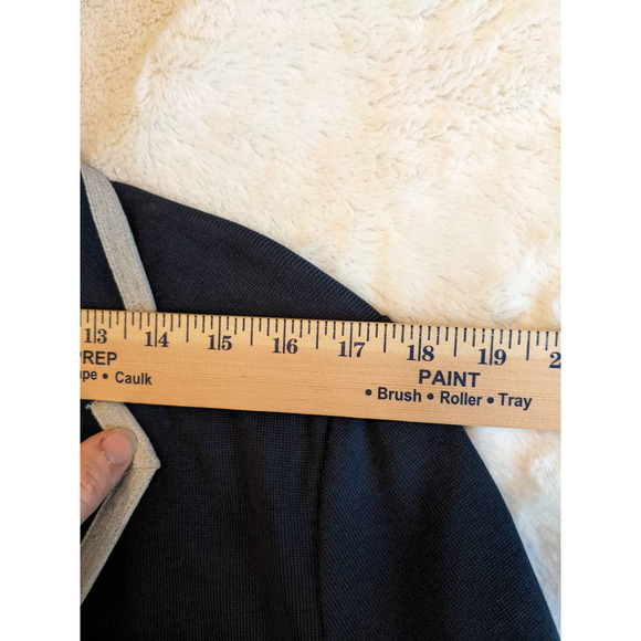 Lands End Knit Blazer Navy with Gray Trim Tailored Plus Size16 - Picture 8 of 13